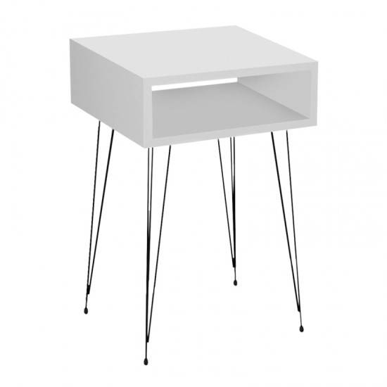 Κομοδίνο Scott Megapap χρώμα λευκό 40x30x60εκ.