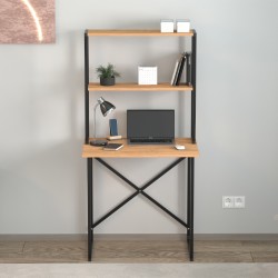 Γραφείο εργασίας Pope Megapap χρώμα pine oak 73x52x146εκ.