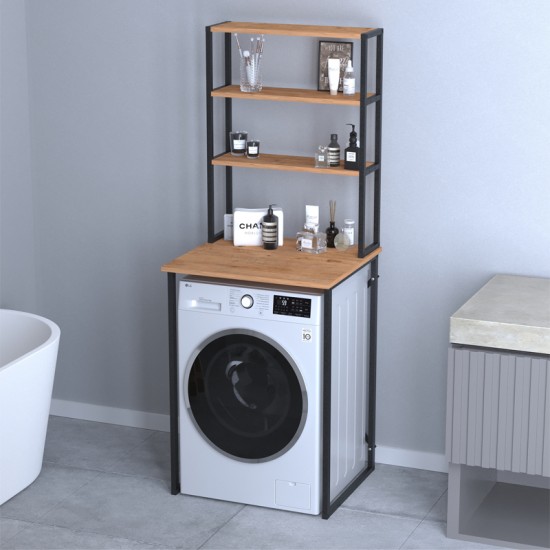 Έπιπλο πλυντηρίου Bobby Megapap χρώμα pine oak 67x60x178εκ.