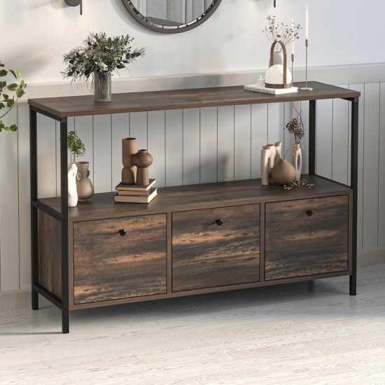 Μπουφές Mars Megapap χρώμα rustic καρυδί 122x36x80,1εκ.