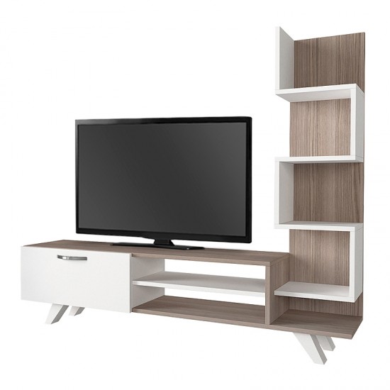 Έπιπλο τηλεόρασης Ceren Megapap χρώμα λευκό - cordoba 149,5x31x131,6εκ.