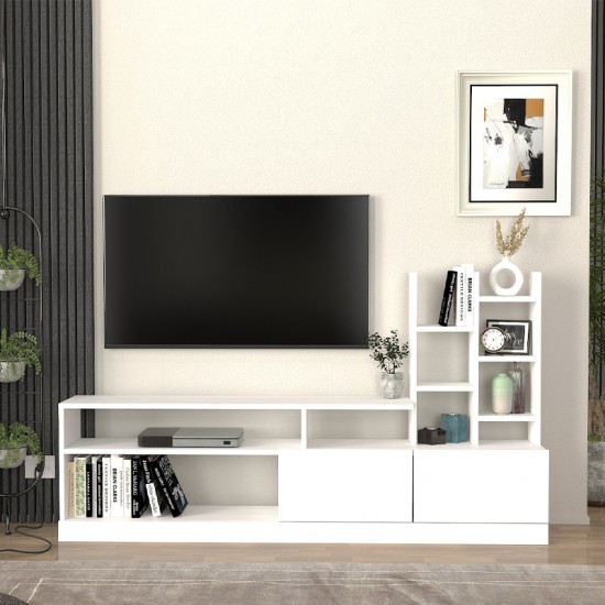Σύνθεση τηλεόρασης Pesaro Megapap χρώμα λευκό 165x25x91,3εκ.