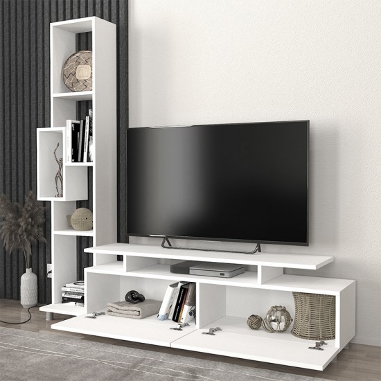 Σύνθεση τηλεόρασης Tulip Megapap χρώμα λευκό 160x29,5x160εκ.