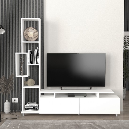 Σύνθεση τηλεόρασης Tulip Megapap χρώμα λευκό 160x29,5x160εκ.