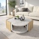 Τραπεζάκι σαλονιού Marbel Megapap χρώμα sapphire oak - λευκό εφέ μαρμάρου 75x75x40εκ.