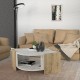 Τραπεζάκι σαλονιού Marbel Megapap χρώμα sapphire oak - λευκό εφέ μαρμάρου 75x75x40εκ.