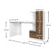Γραφείο εργασίας Merino Megapap χρώμα λευκό - καρυδί 149,5x61,8x120εκ.