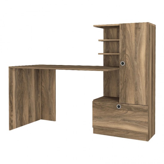 Γραφείο εργασίας Merino Megapap χρώμα καρυδί 149,5x61,8x120εκ.