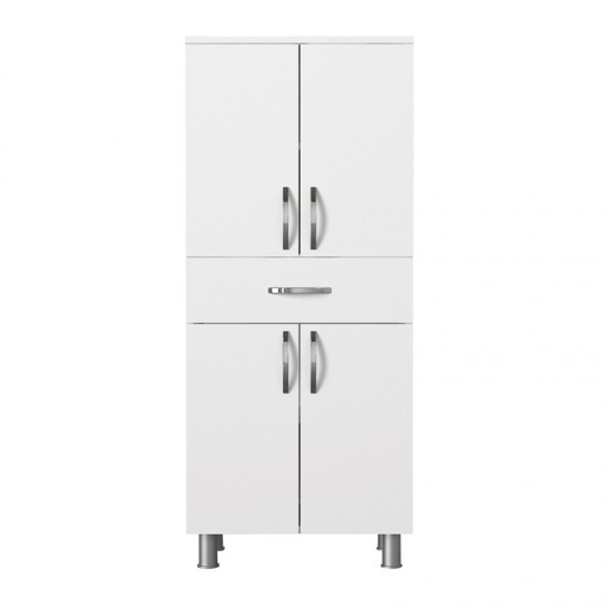 Ντουλάπι κουζίνας - μπάνιου Montana Megapap χρώμα λευκό 59,4x31,5x140εκ.