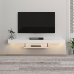 Έπιπλο τηλεόρασης επιτοίχιο Albares Megapap με LED χρώμα λευκό 150x29,6x22εκ.