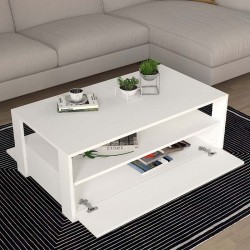 Τραπεζάκι σαλονιού Balina Megapap χρώμα λευκό 110x60x40εκ.