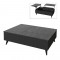 Τραπεζάκι σαλονιού Roy Megapap με σερβιτόρο χρώμα μαύρο - εφέ μαρμάρου 121x69x40εκ.