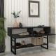 Κονσόλα Aron Megapap χρώμα μαύρο εφέ μαρμάρου 138,8x41x75,7εκ.