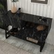 Κονσόλα Aron Megapap χρώμα μαύρο εφέ μαρμάρου 138,8x41x75,7εκ.