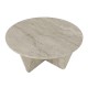 Τραπεζάκι σαλονιού Lagerta Megapap χρώμα travertine Ø75x35εκ.