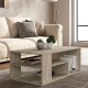 Τραπεζάκι σαλονιού Abdera Megapap χρώμα travertine 110x60x42εκ.