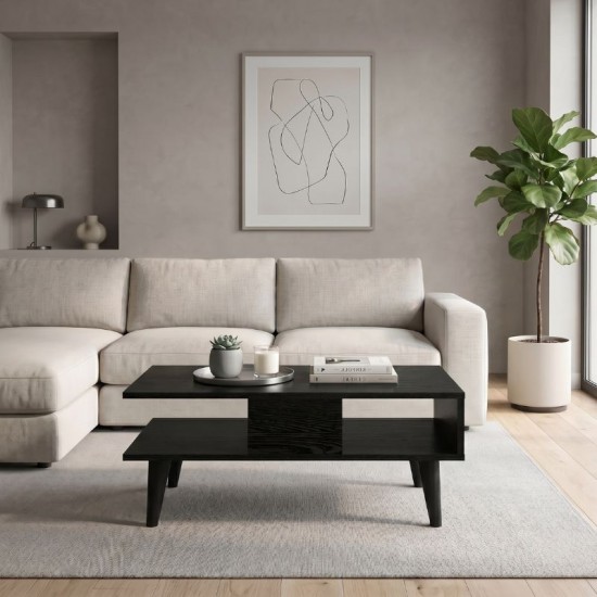 Τραπεζάκι σαλονιού Andros Megapap χρώμα sencron black 90x54x39,6εκ.
