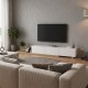 Έπιπλο τηλεόρασης Enstey Megapap επεκτεινόμενο χρώμα sapphire oak - λευκό 260x41,8x33,5εκ.