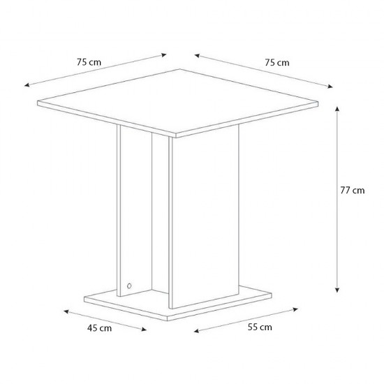 Τραπέζι Allos Megapap χρώμα λευκό εφέ μαρμάρου 75x75x77εκ.
