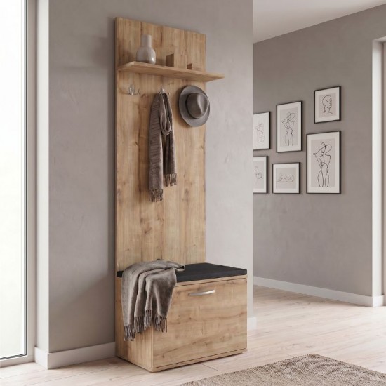 Έπιπλο εισόδου Track Megapap χρώμα sapphire oak 60x38,2x190εκ.
