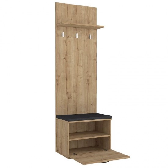 Έπιπλο εισόδου Track Megapap χρώμα sapphire oak 60x38,2x190εκ.