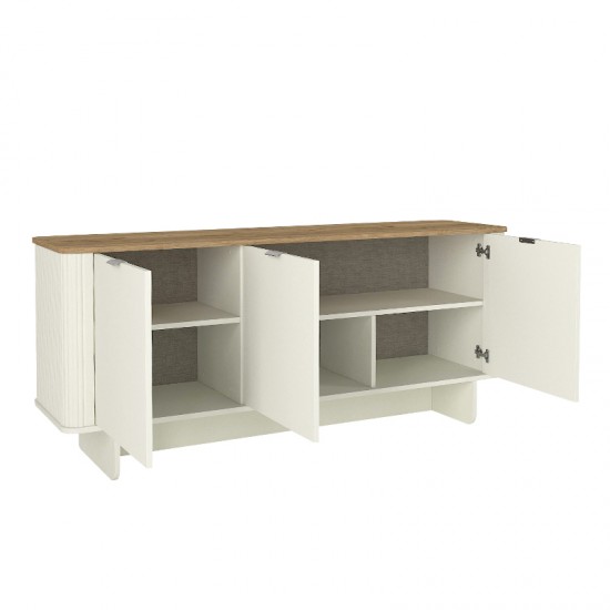 Μπουφές Bohema Megapap χρώμα ivory - sepet oak 180x47x76,6εκ.