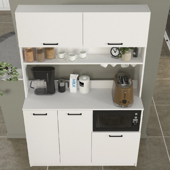 Έπιπλο κουζίνας Tuco 3 Megapap χρώμα λευκό 123,8x40x180εκ.