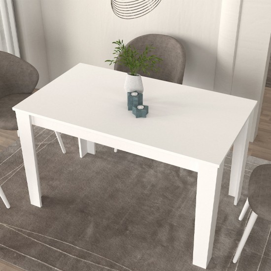 Τραπέζι Darlen Megapap χρώμα λευκό 125x72x74εκ.