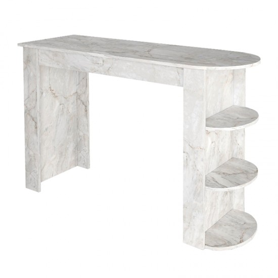 Τραπέζι μπαρ Vigne Megapap χρώμα λευκό εφέ μαρμάρου 150x51,6x101,8εκ.