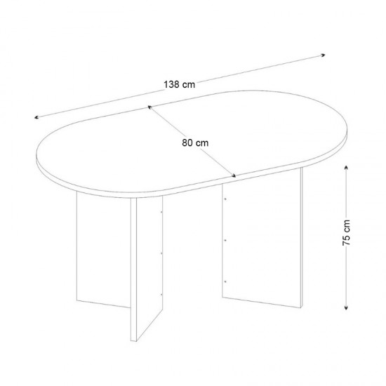 Τραπέζι Cortado Megapap χρώμα λευκό εφέ μαρμάρου 138x80x75εκ.