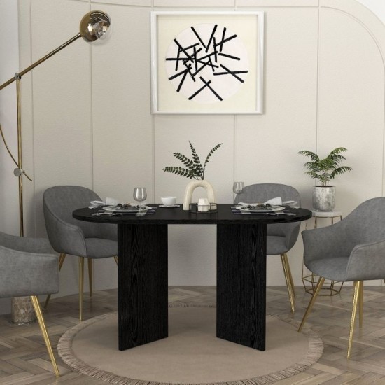 Τραπέζι Cortado Megapap χρώμα sencron black 138x80x75εκ.