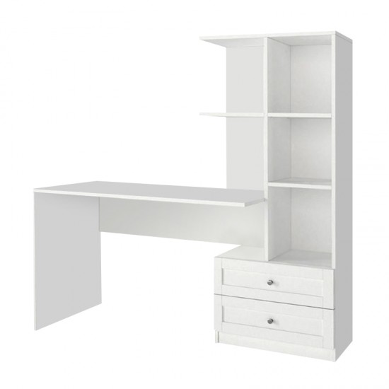 Γραφείο εργασίας Mantra Megapap χρώμα λευκό 150x60x152εκ.