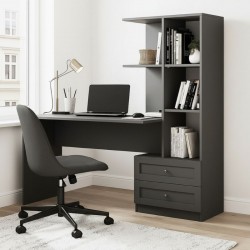 Γραφείο εργασίας Mantra Megapap χρώμα ανθρακί 150x60x152εκ.