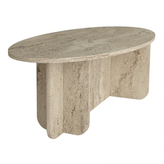 Τραπεζάκι σαλονιού Ravey Megapap χρώμα travertine 120x60x39,8εκ.
