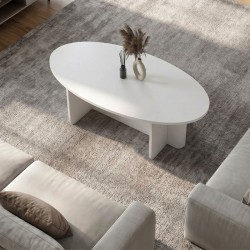 Τραπεζάκι σαλονιού Ravey Megapap χρώμα λευκό 120x60x39,8εκ.