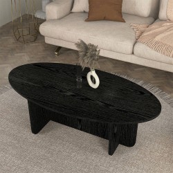Τραπεζάκι σαλονιού Ravey Megapap χρώμα sencron black 120x60x39,8εκ.