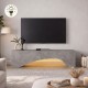 Έπιπλο τηλεόρασης Mara Megapap με LED χρώμα γκρι σκυροδέματος 150x31,4x40εκ.