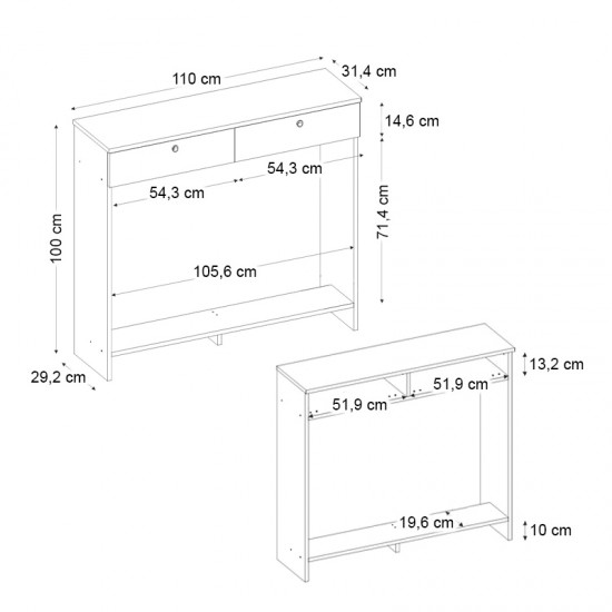 Κονσόλα - Κάλυμμα καλοριφέρ Opelya Megapap χρώμα λευκό 110x31,4x100εκ.