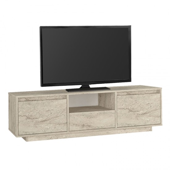 Έπιπλο τηλεόρασης Lumbera Megapap χρώμα travertine 160x29,5x42εκ.