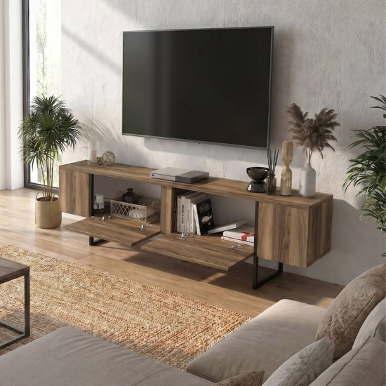 Έπιπλο τηλεόρασης Orontes Megapap χρώμα καρυδί 180x29,6x50εκ.
