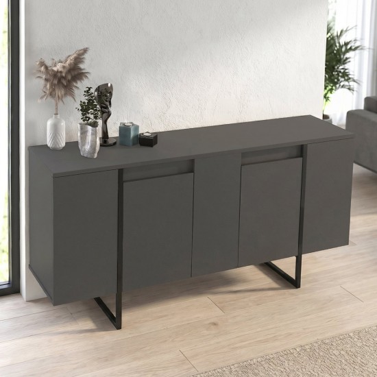 Μπουφές Orontes Megapap χρώμα ανθρακί 160x35,2x80εκ.