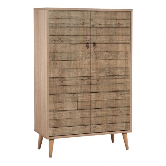 Παπουτσοθήκη - Ντουλάπι Soho Megapap χρώμα sonoma 80x36x127εκ.