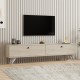 Έπιπλο τηλεόρασης Paris Megapap χρώμα travertine 160x25x35εκ.