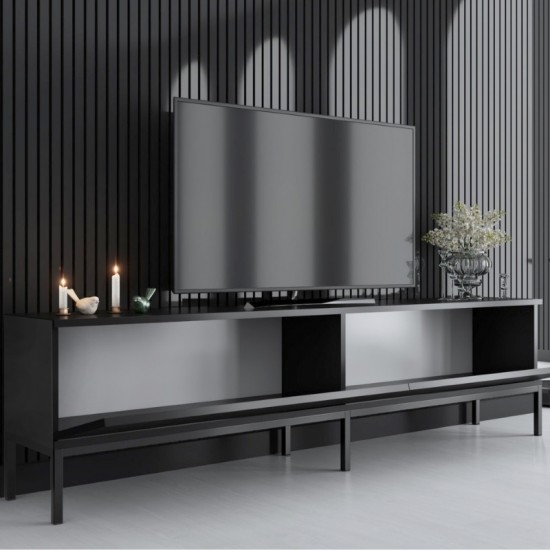 Έπιπλο τηλεόρασης Lord Megapap χρώμα μαύρο 180x30x47εκ.