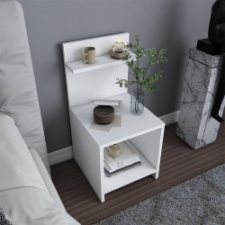 Κομοδίνο Ulman Megapap χρώμα λευκό 35x37x72εκ.