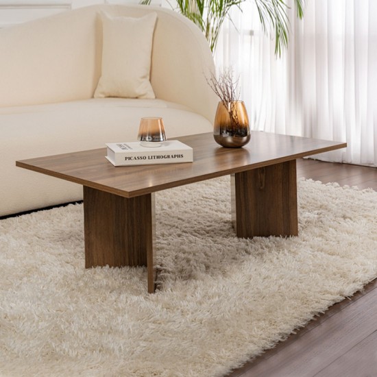 Τραπεζάκι σαλονιού Sabin Megapap χρώμα καρυδί 119x60x40εκ.