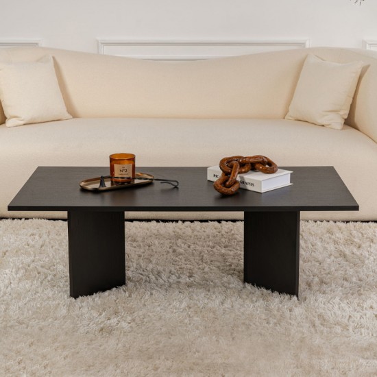 Τραπεζάκι σαλονιού Sabin Megapap χρώμα black wood 119x60x40εκ.
