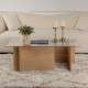 Τραπεζάκι σαλονιού Vetrino Megapap γυάλινο χρώμα honey oak 105x65x40εκ.
