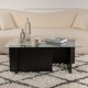 Τραπεζάκι σαλονιού Vetrino Megapap γυάλινο χρώμα black wood 105x65x40εκ.