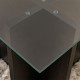 Τραπεζάκι σαλονιού Vetrino Megapap γυάλινο χρώμα black wood 105x65x40εκ.